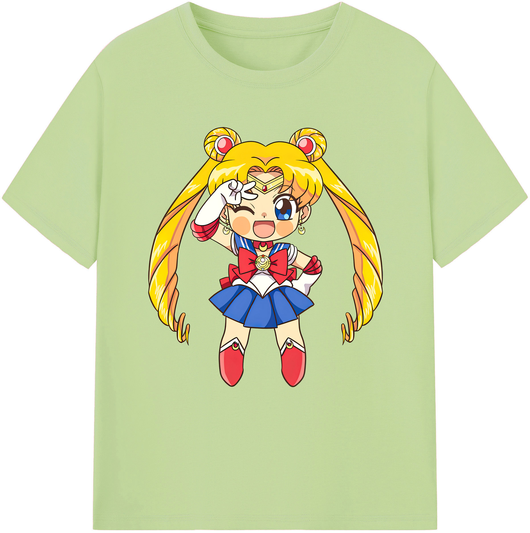 （画像用） 美少女戦士セーラームーン 月野 うさぎ つきの うさぎ Sailor Moon Tsukino Usagi 綿100％半袖Tシャツ（フロントプリント）